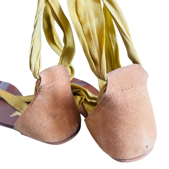 Free People Barcelona Yellow Tie Wrap Sandals - Picture 6 of 11